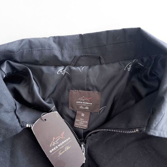 NWT Greg Norman for Tasso Elba Mens Golf Windwear Jacket Full Zip Black Medium - Picture 3 of 6